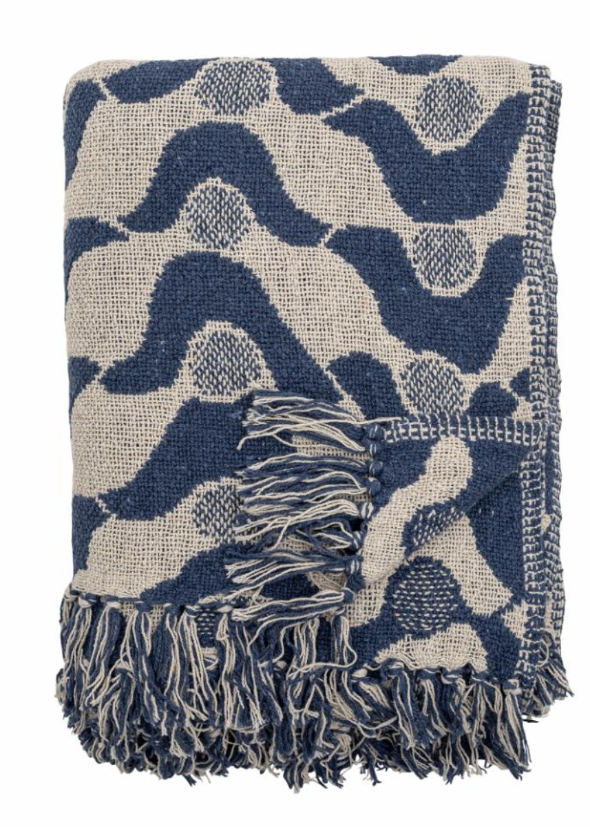 SANTENA THROW - BLUE - RECYCLED COTTON