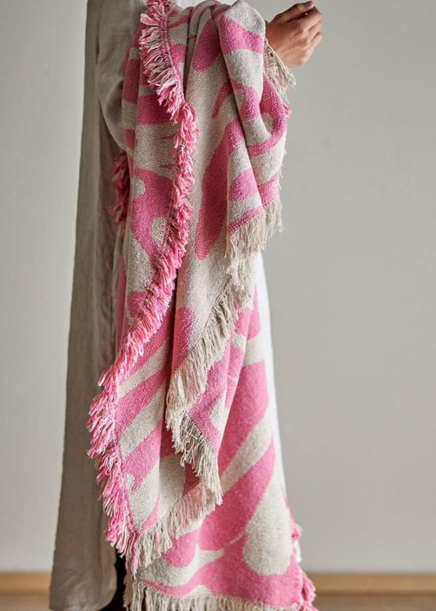 ALK THROW - ROSE - RECYCLED COTTON