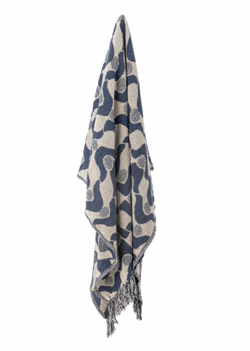 SANTENA THROW - BLUE - RECYCLED COTTON