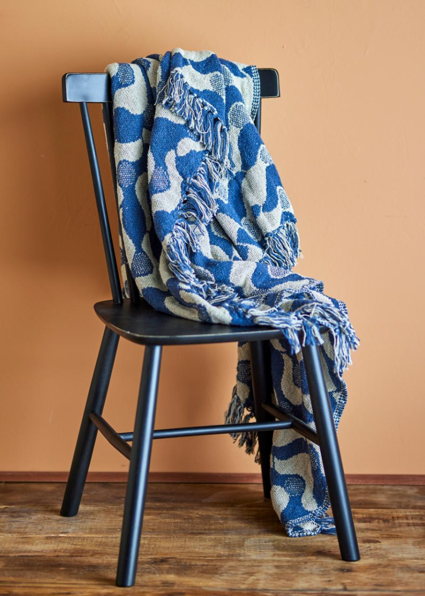 SANTENA THROW - BLUE - RECYCLED COTTON