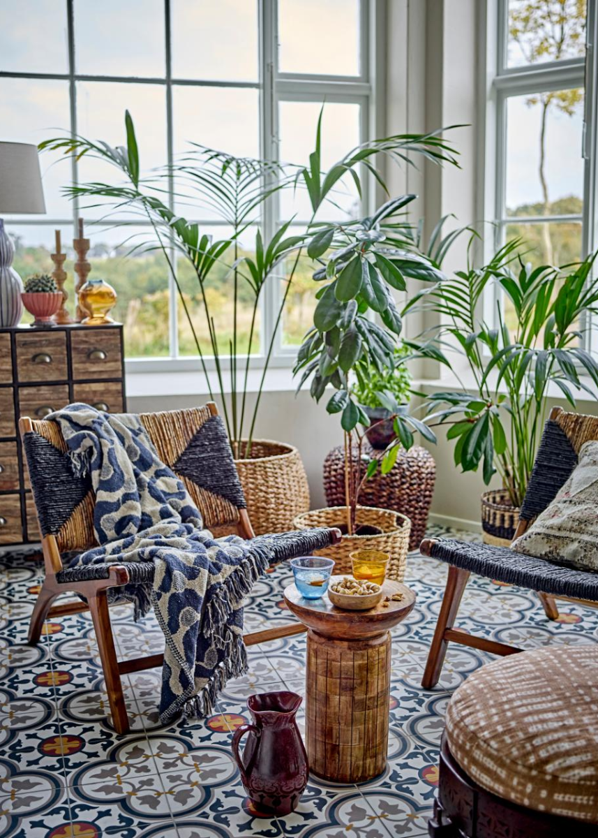 SANTENA THROW - BLUE - RECYCLED COTTON