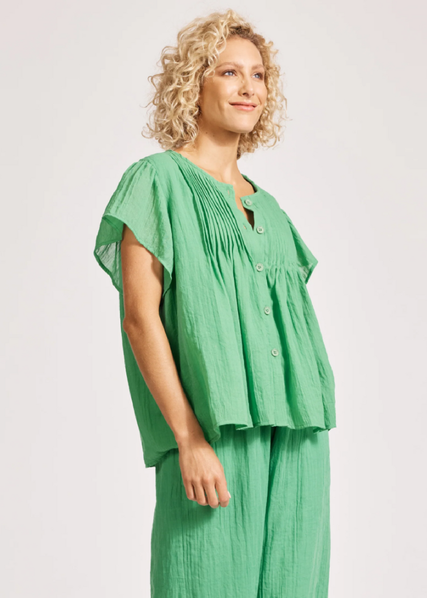 ORSULA BUTTON TOP - JADE