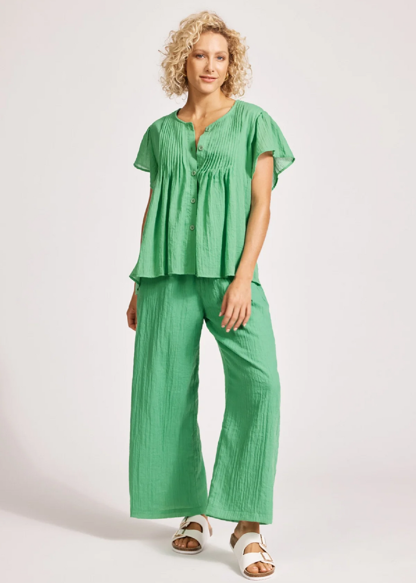 ORSULA BUTTON TOP - JADE