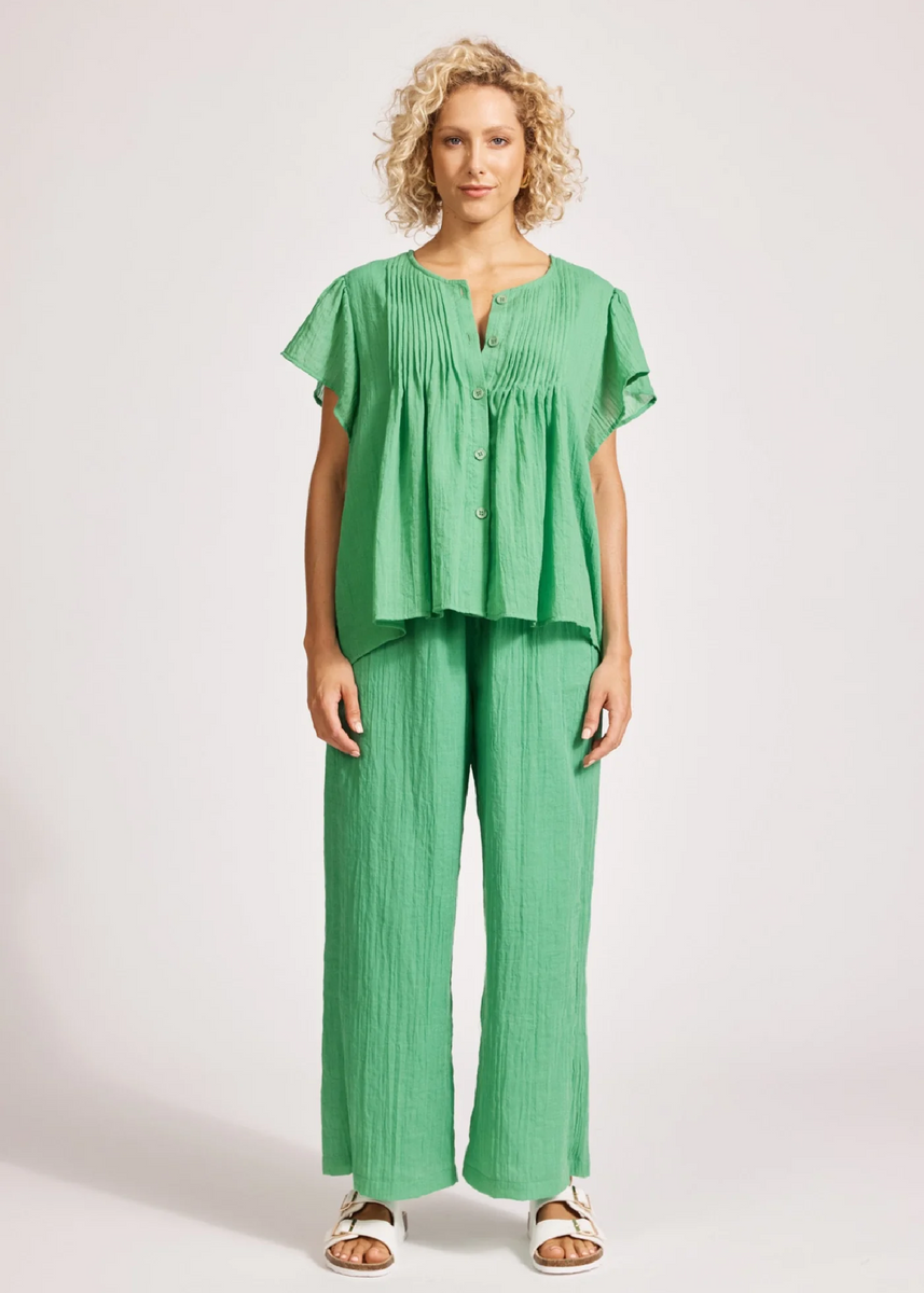 ORSULA BUTTON TOP - JADE