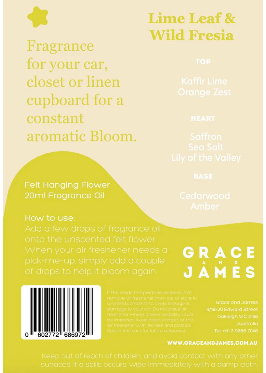 LIME LEAF & FRESIA - FELT AIR FRESHENER