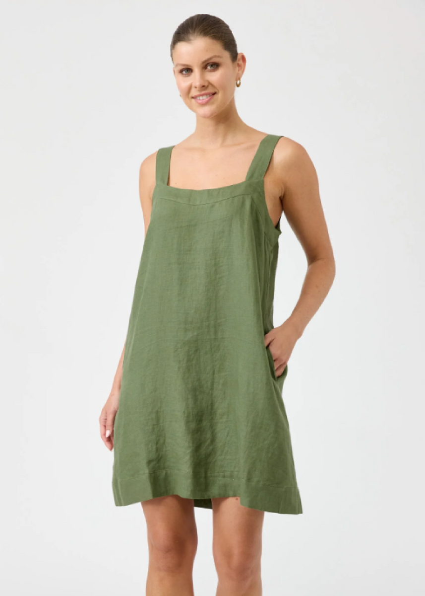 STUDIO SHORT TANK DRESS - OLIVE