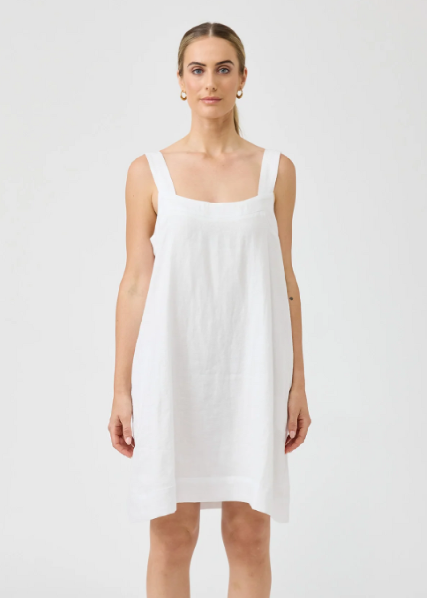 STUDIO SHORT TANK DRESS - WHITE