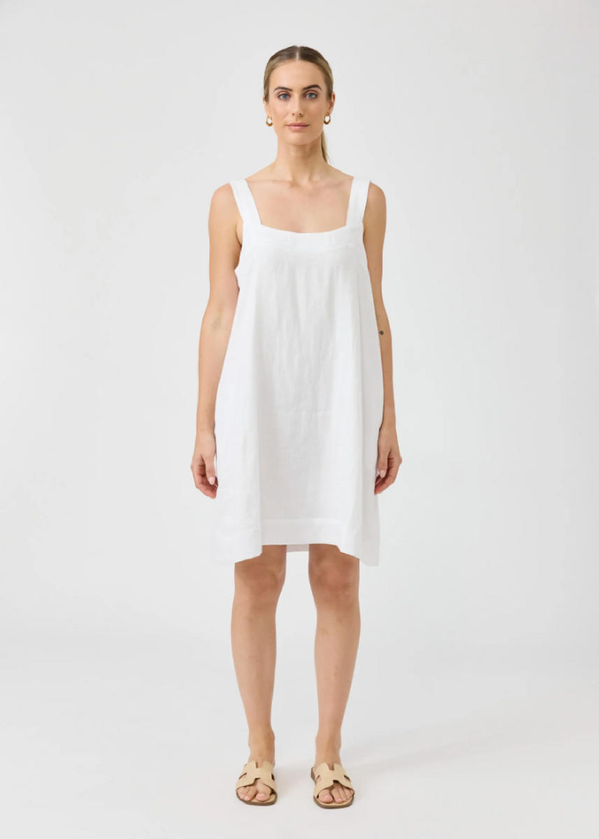 STUDIO SHORT TANK DRESS - WHITE