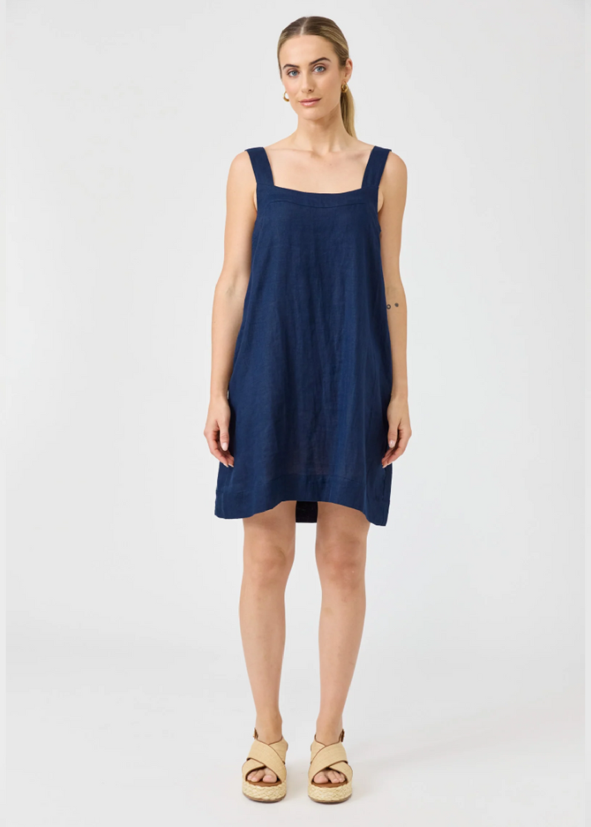 STUDIO SHORT TANK DRESS - INDIGO