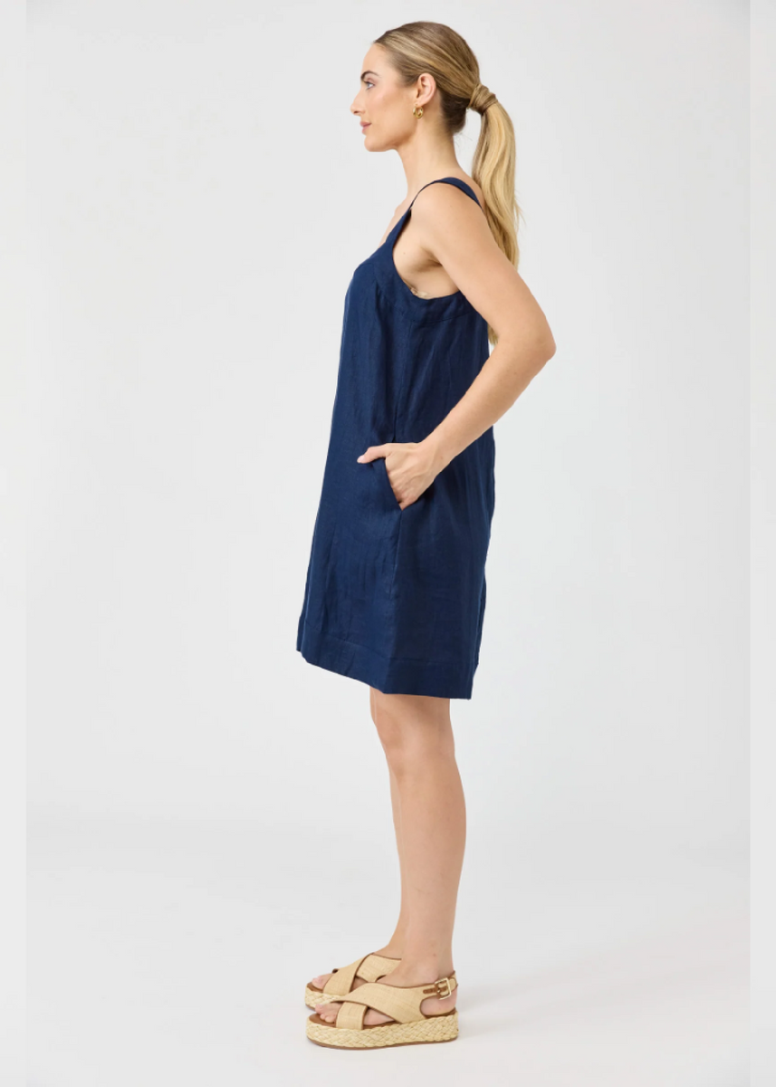 STUDIO SHORT TANK DRESS - INDIGO