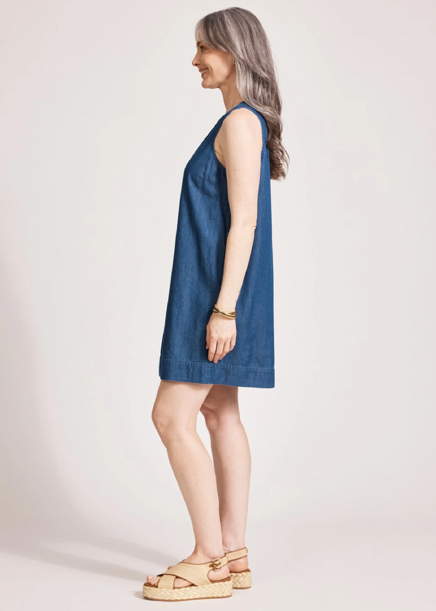 MELENIA DENIM TANK DRESS