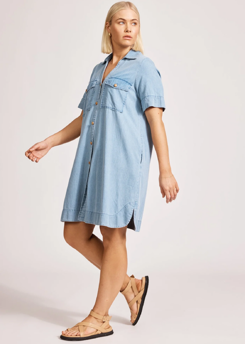 MELENIA DENIM SHIRT DRESS