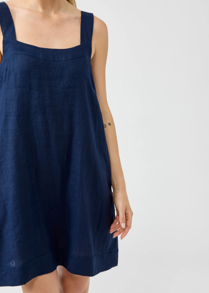 STUDIO SHORT TANK DRESS - INDIGO