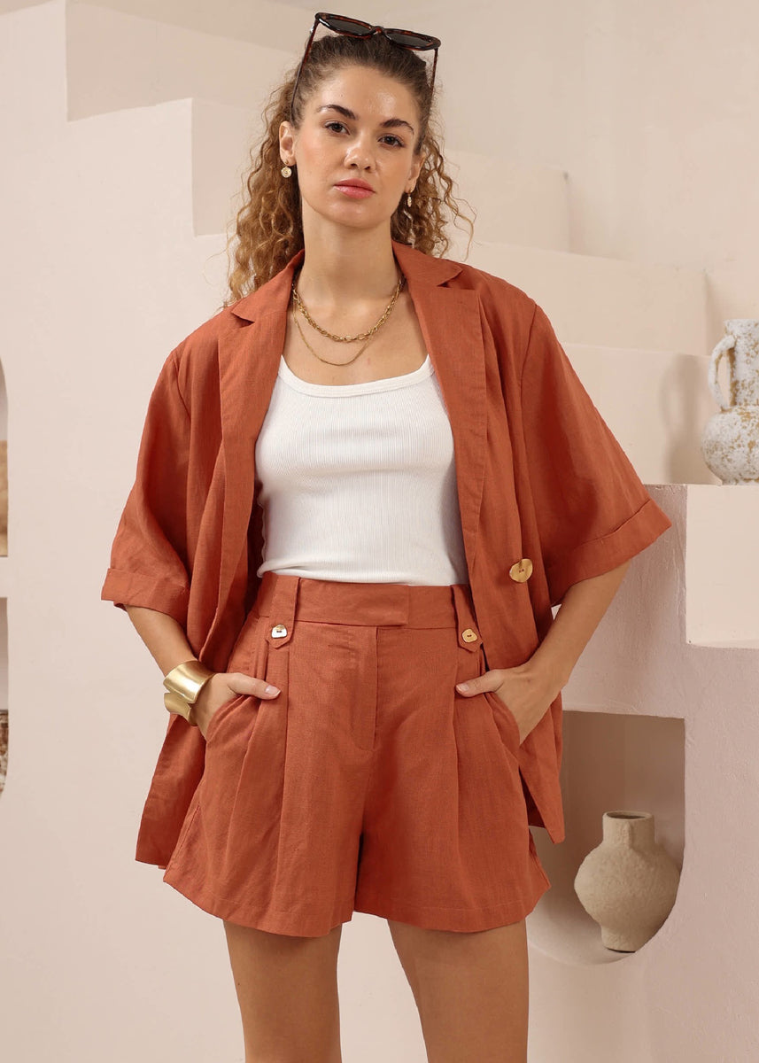 SADIE SHORTS - BRICK