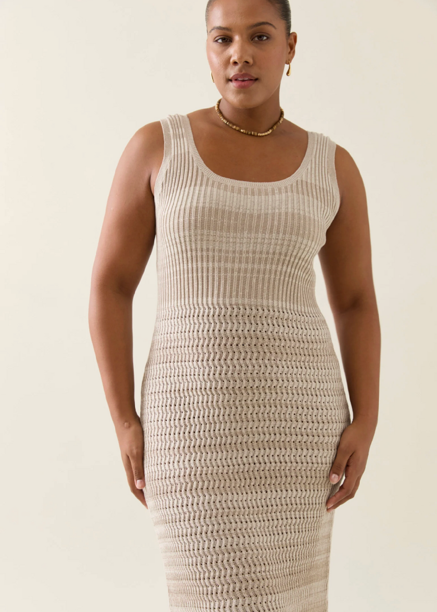 IDA KNIT TANK DRESS - CANVAS