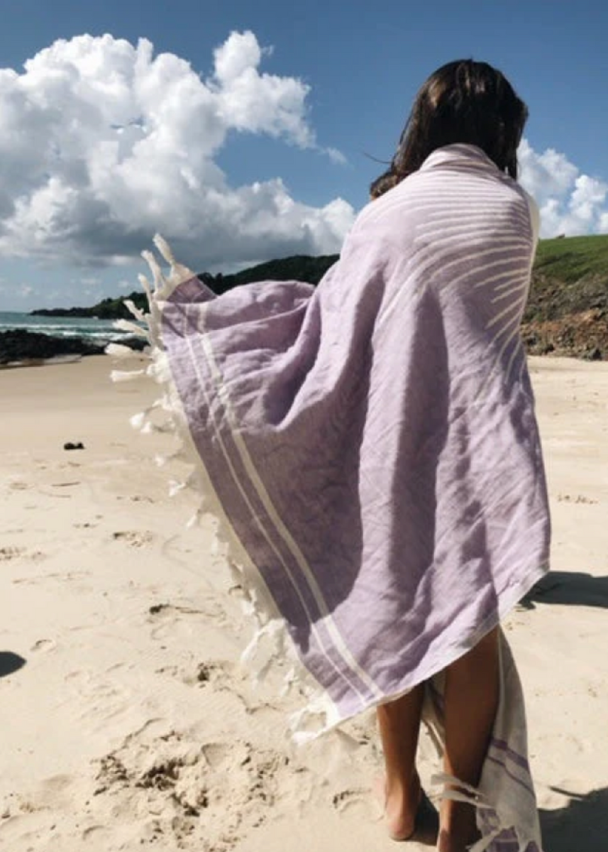 PURPLE SUN TURKISH TOWEL - SALTY SHADOWS