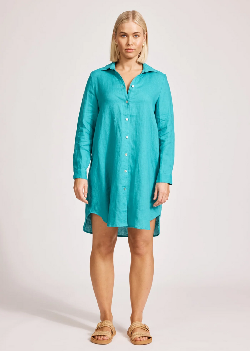 MIRAMAR SHIRT DRESS - LAGOON