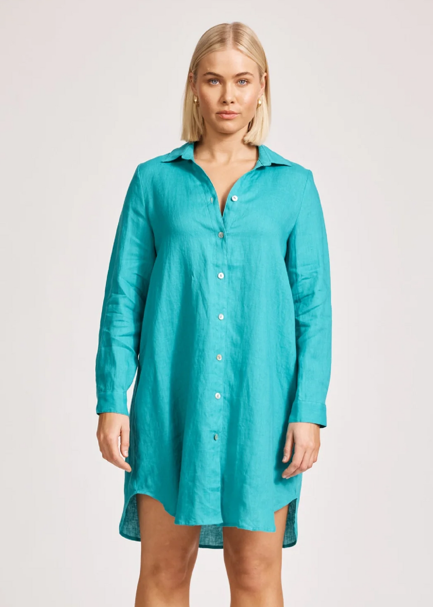 MIRAMAR SHIRT DRESS - LAGOON