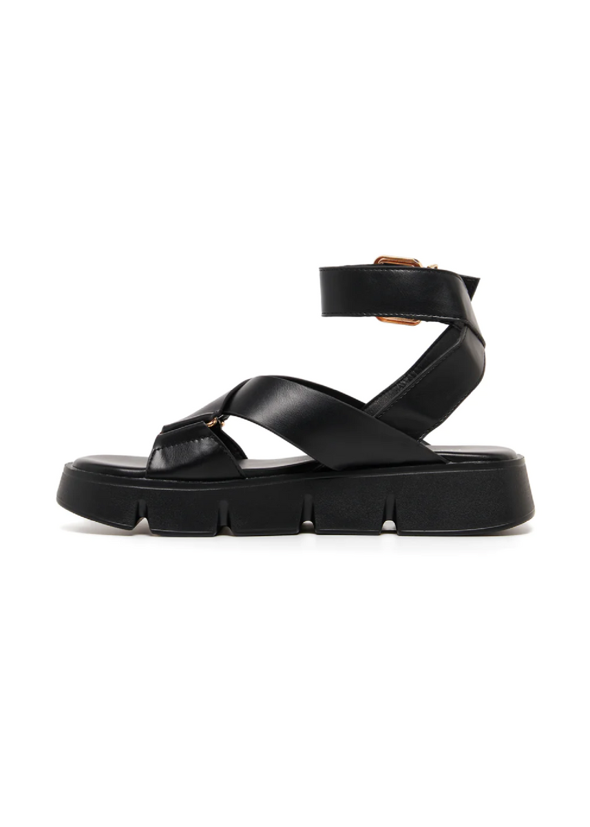 MAZE PLATFORM SANDLE BLACK by Therapy Shoes