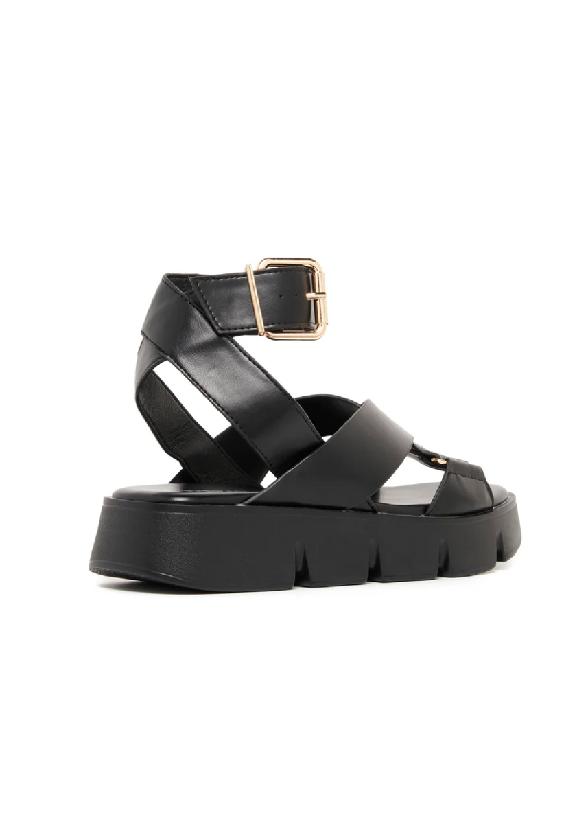 MAZE PLATFORM SANDLE BLACK by Therapy Shoes