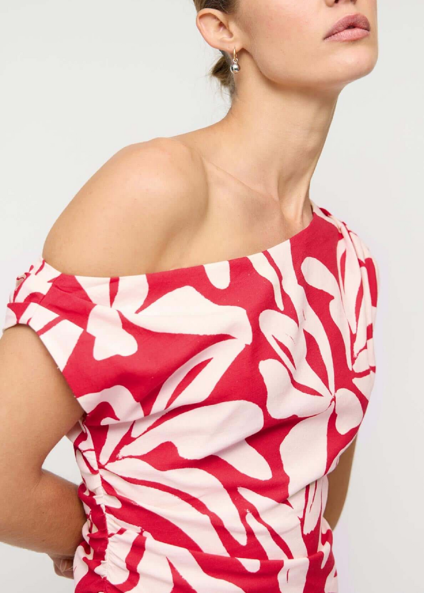 SERATA ASYM MIDI DRESS