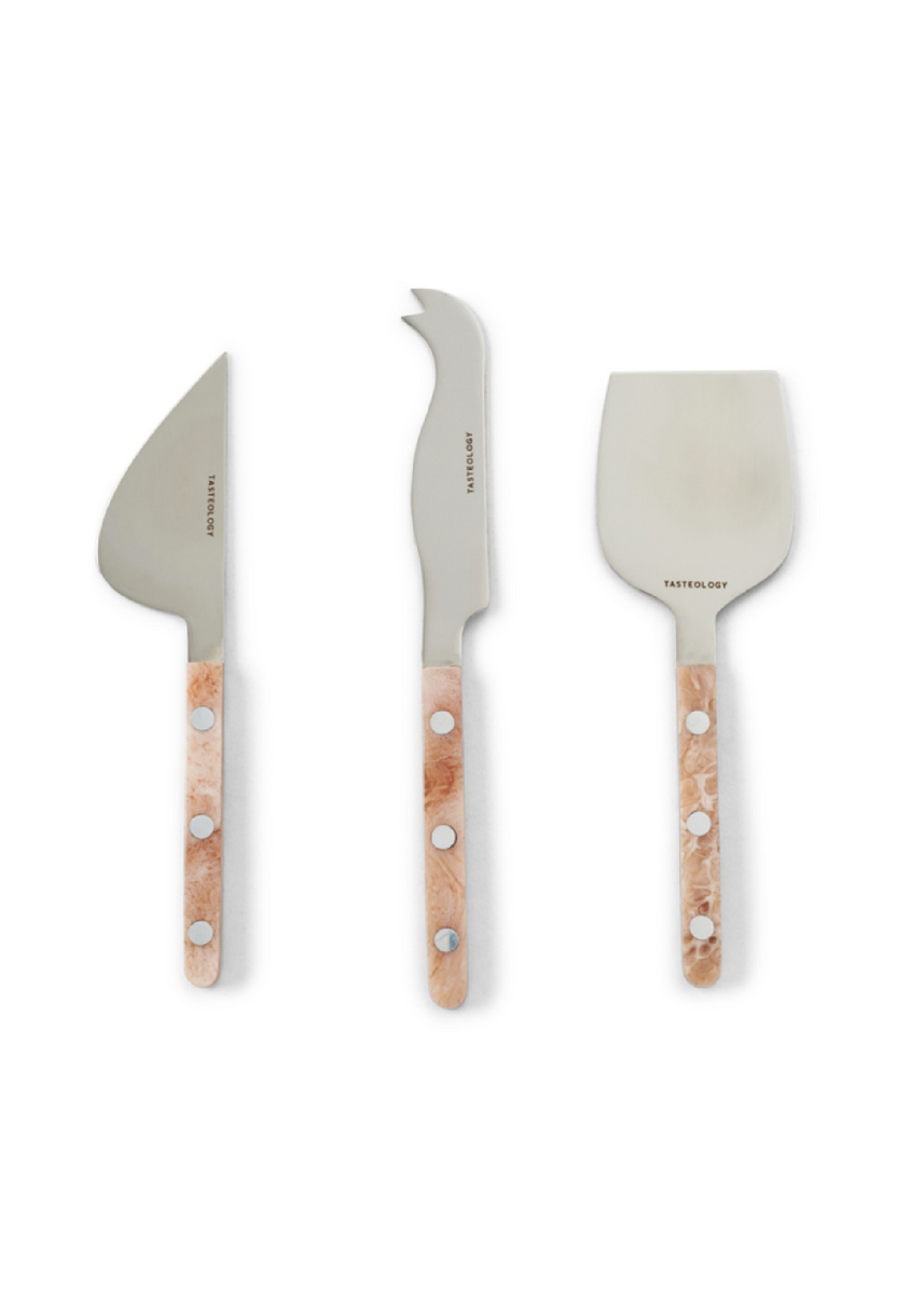 CHEESE KNIVES SET OF 3- TAUPE