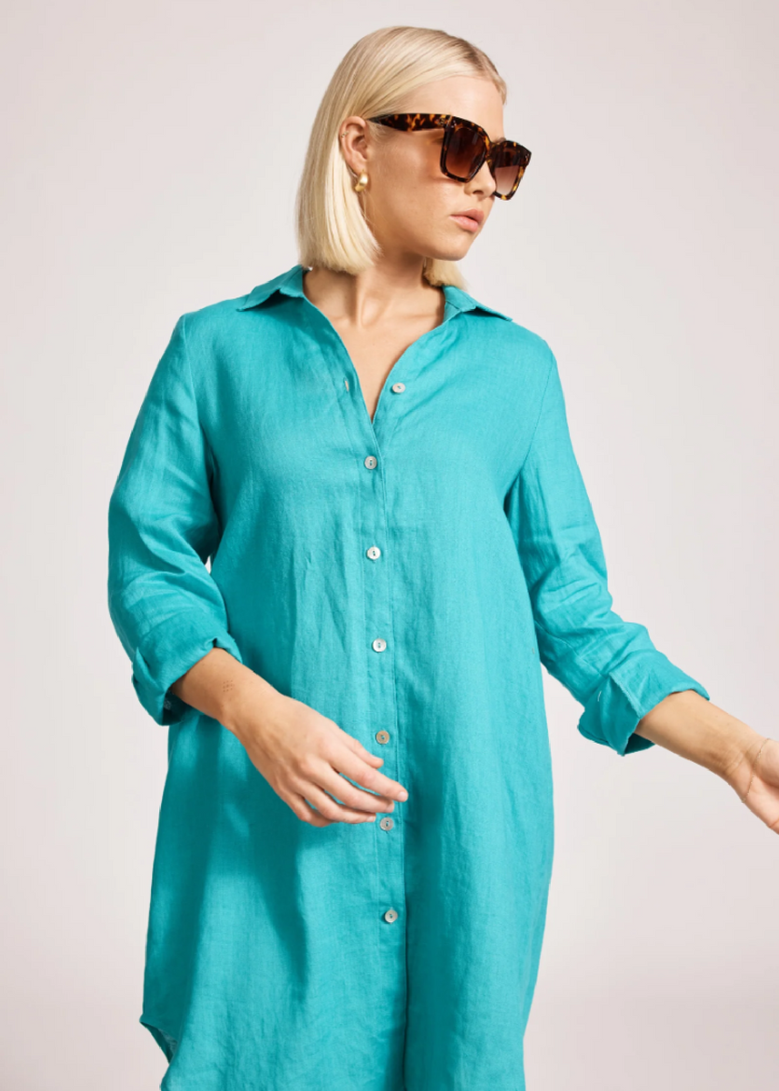 MIRAMAR SHIRT DRESS - LAGOON