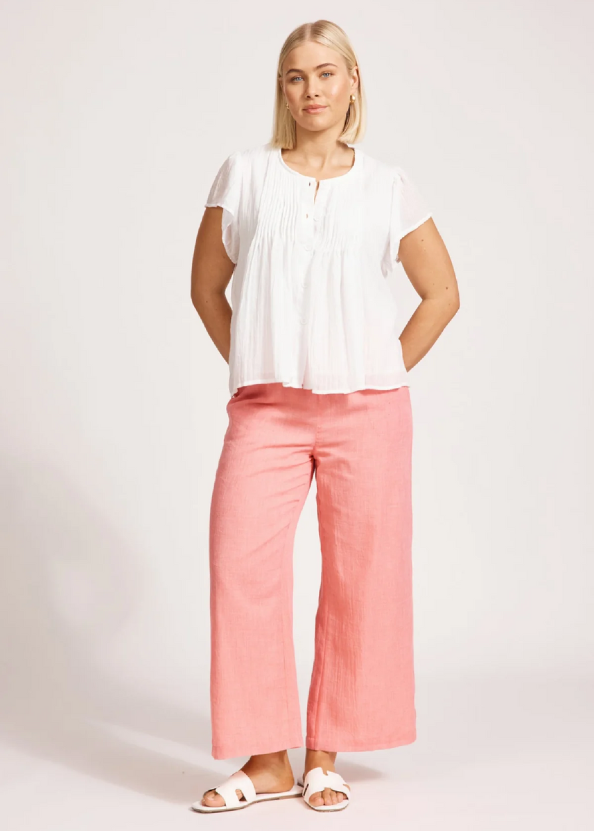 ORSULA BUTTON TOP - WHITE