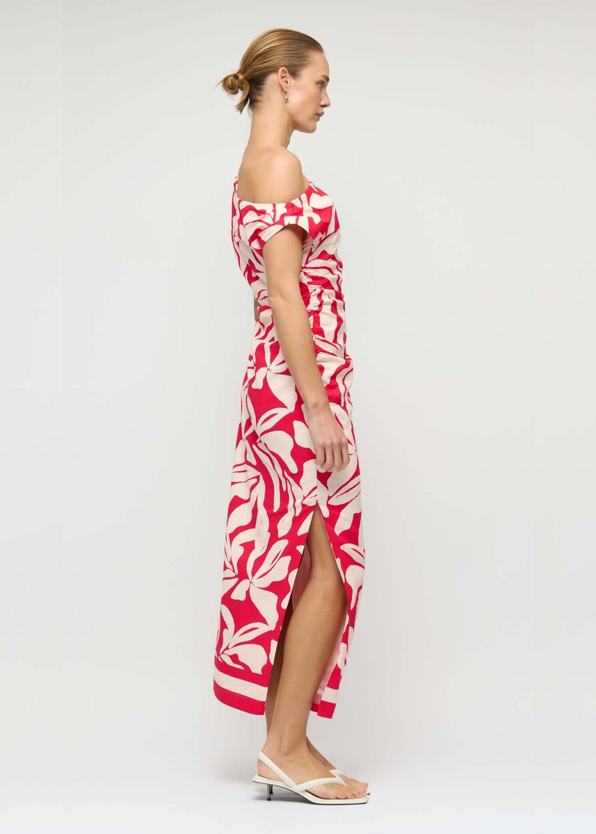 SERATA ASYM MIDI DRESS