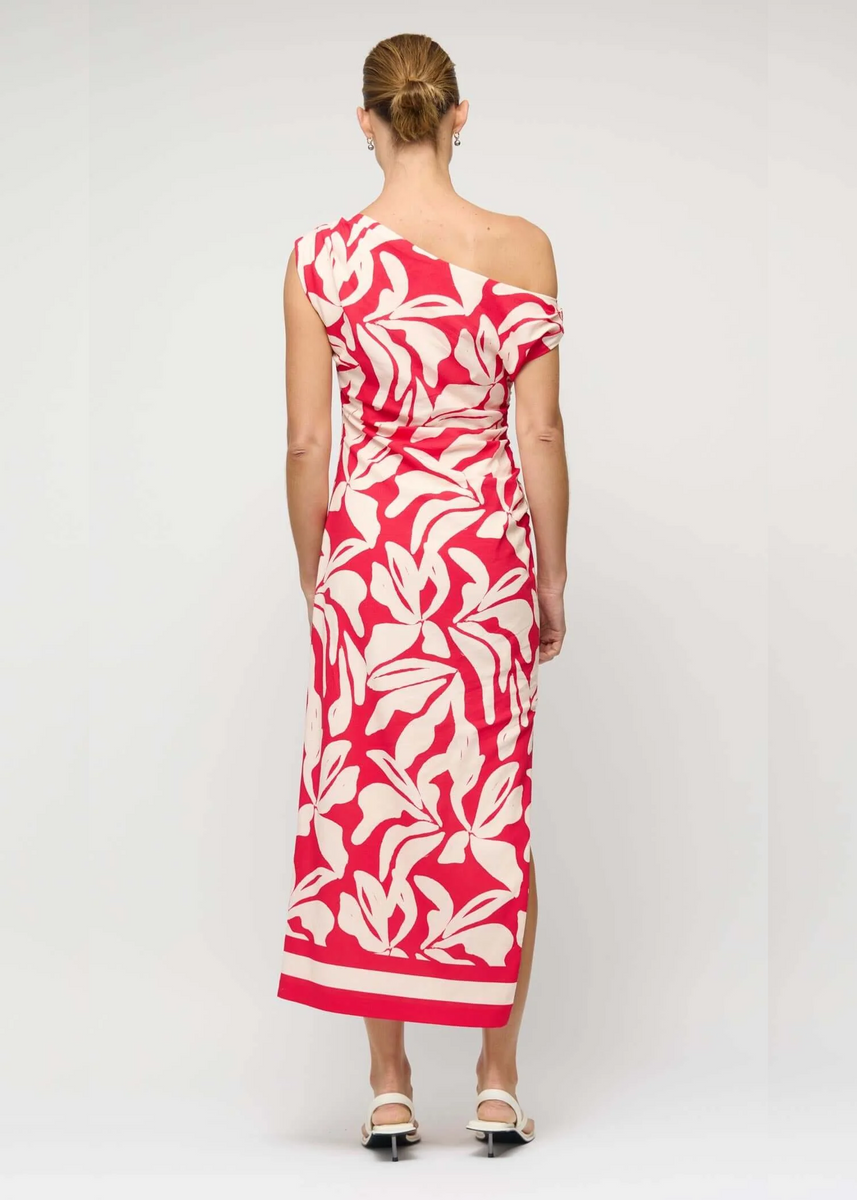 SERATA ASYM MIDI DRESS