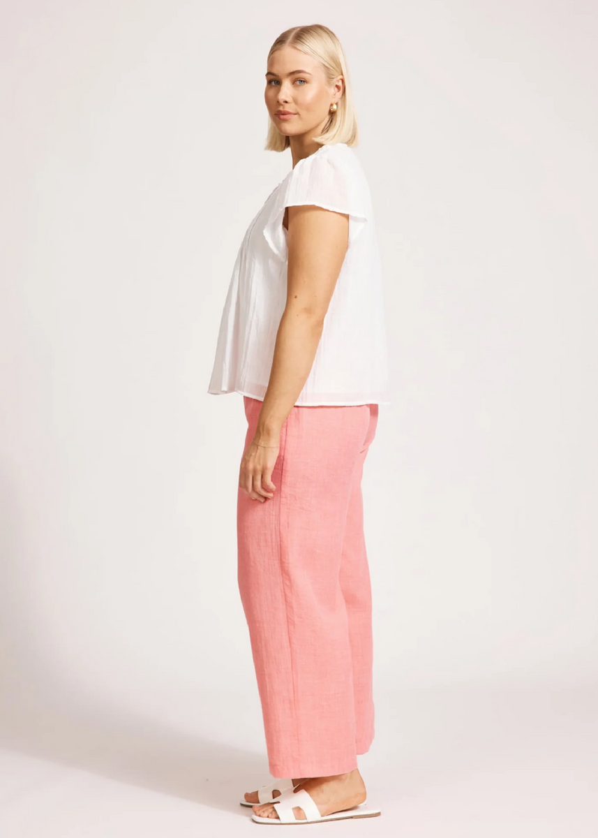 ORSULA BUTTON TOP - WHITE