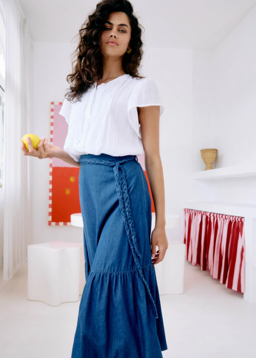 ORSULA BUTTON TOP - WHITE