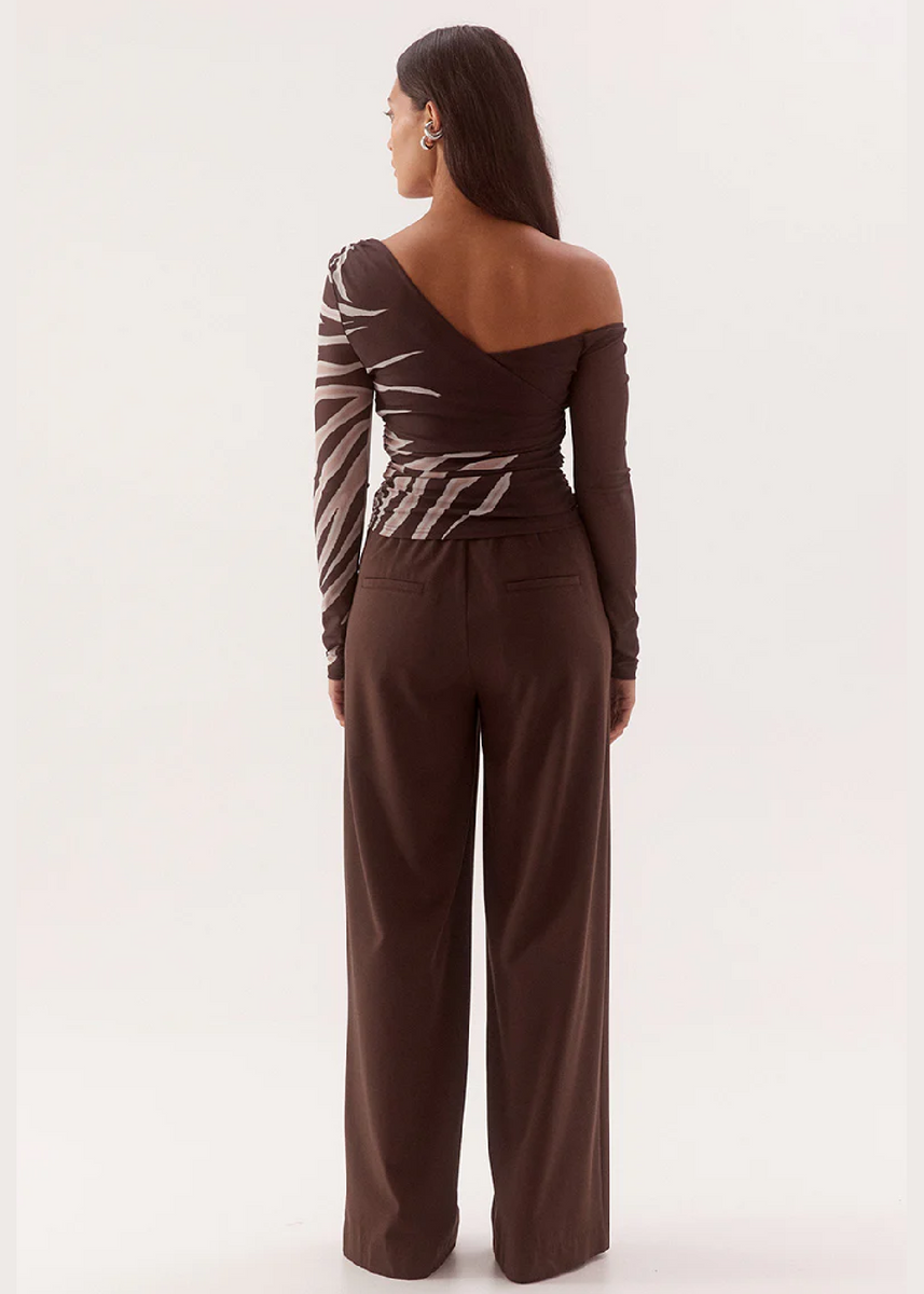 IVELLE LONGSLEEVE TOP - ESPRESSO