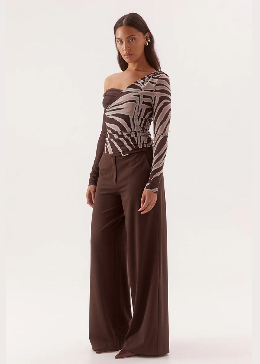 IVELLE LONGSLEEVE TOP - ESPRESSO