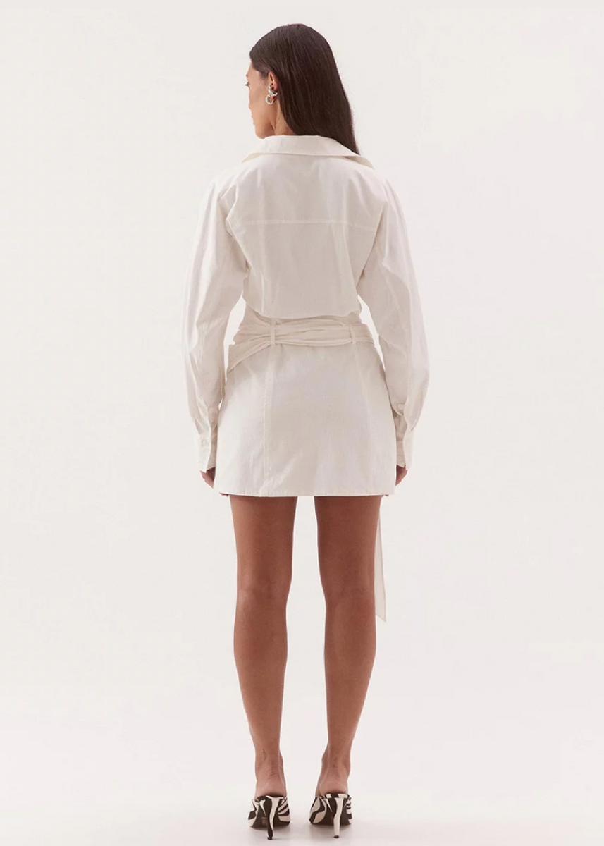 MARLOWE SHIRT DRESS - CHALK