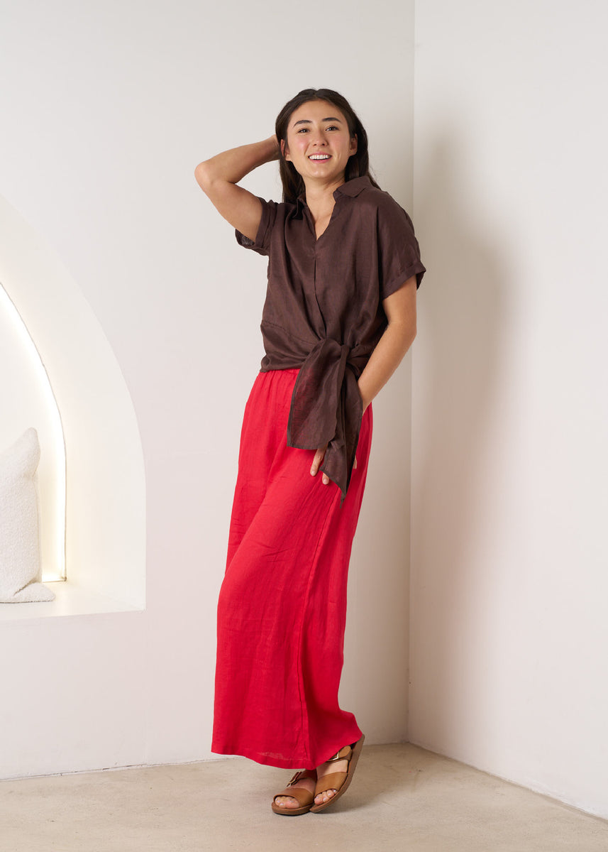 CLEO SHIRT - CHOCOLATE