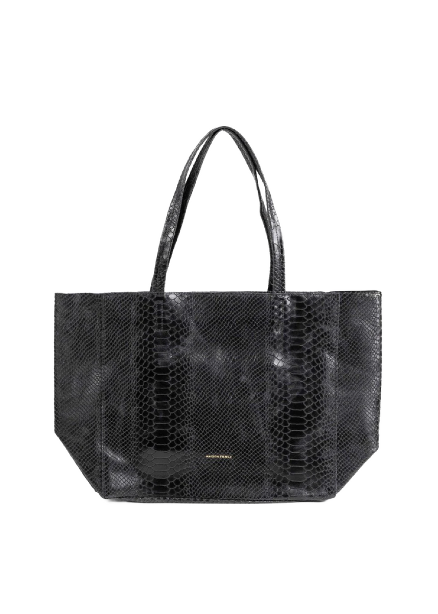 SNAKE RECTANGULAR TOTE WITH ZIP