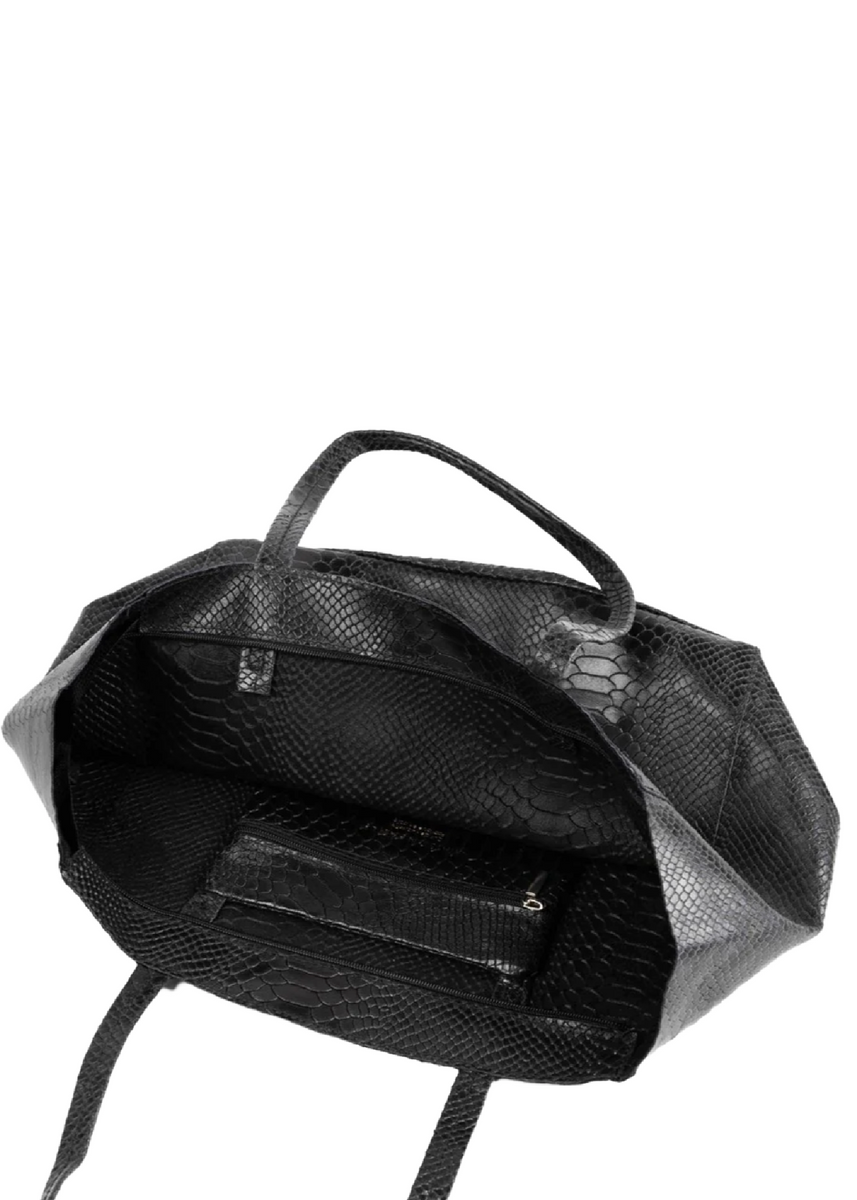 SNAKE RECTANGULAR TOTE WITH ZIP