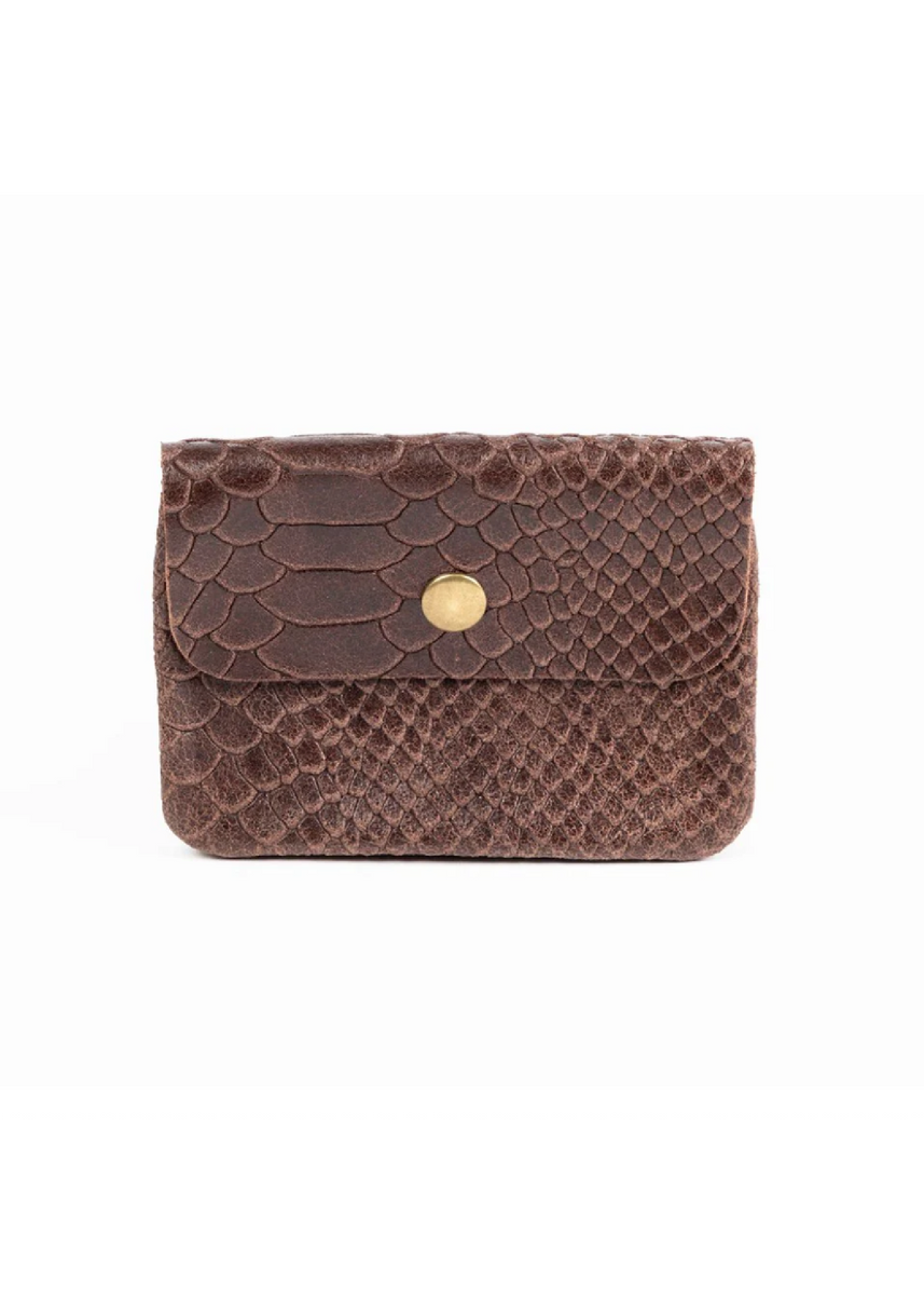 COIN PURSE -  CAMEL SNAKESKIN
