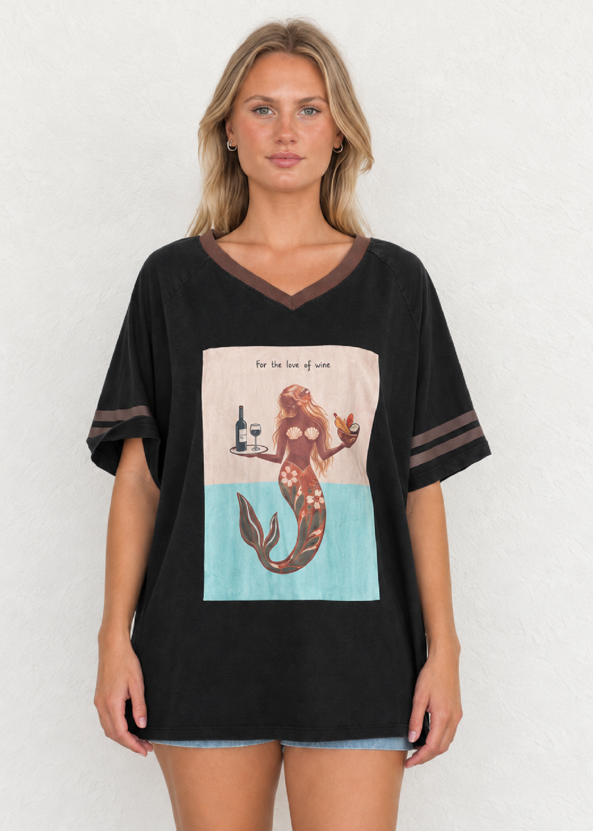 FOR THE LOVE OF VINO TEE - BLACK