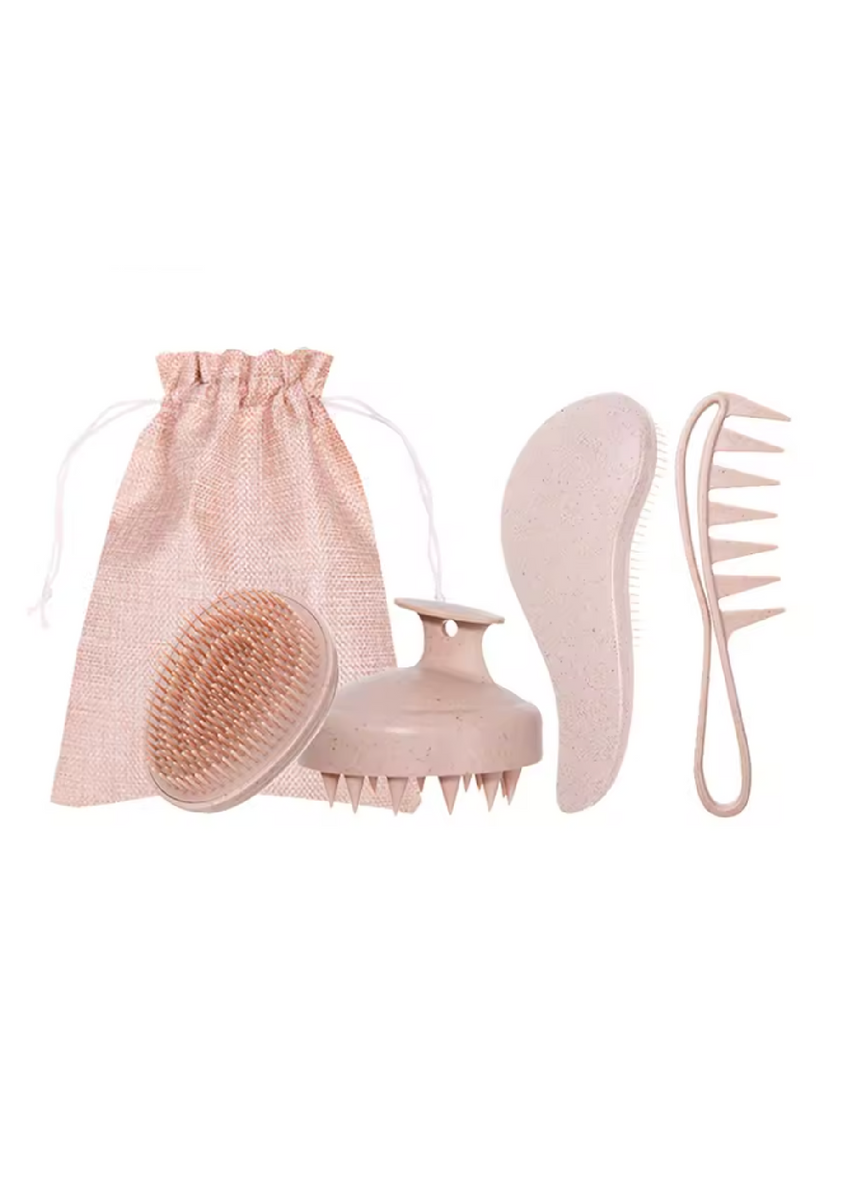 5 PCS HAIR BRUSH SET - PINK