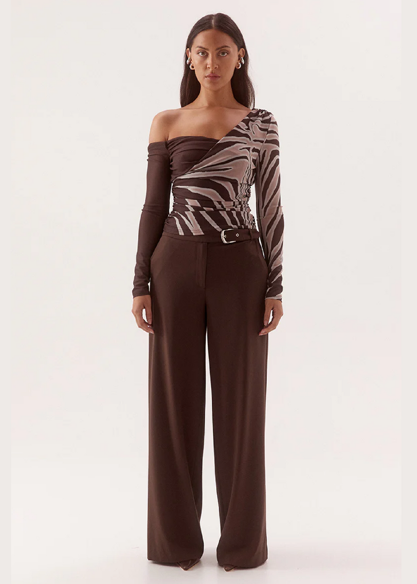 IVELLE LONGSLEEVE TOP - ESPRESSO