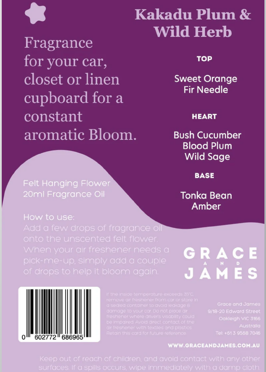 KAKADU PLUM & WILD HERB- FELT AIR FRESHENER