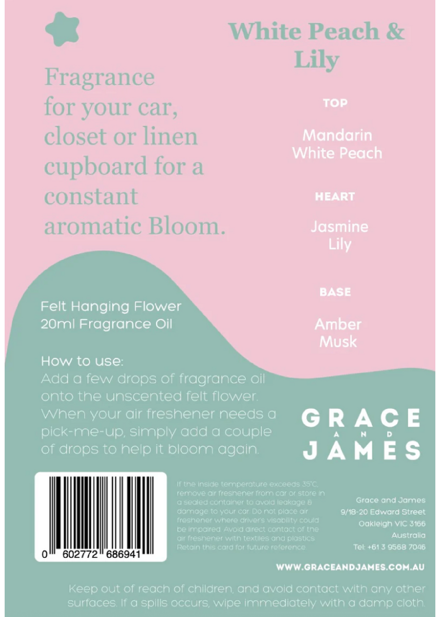 WHITE PEACH & LILY - FELT AIR FRESHENER