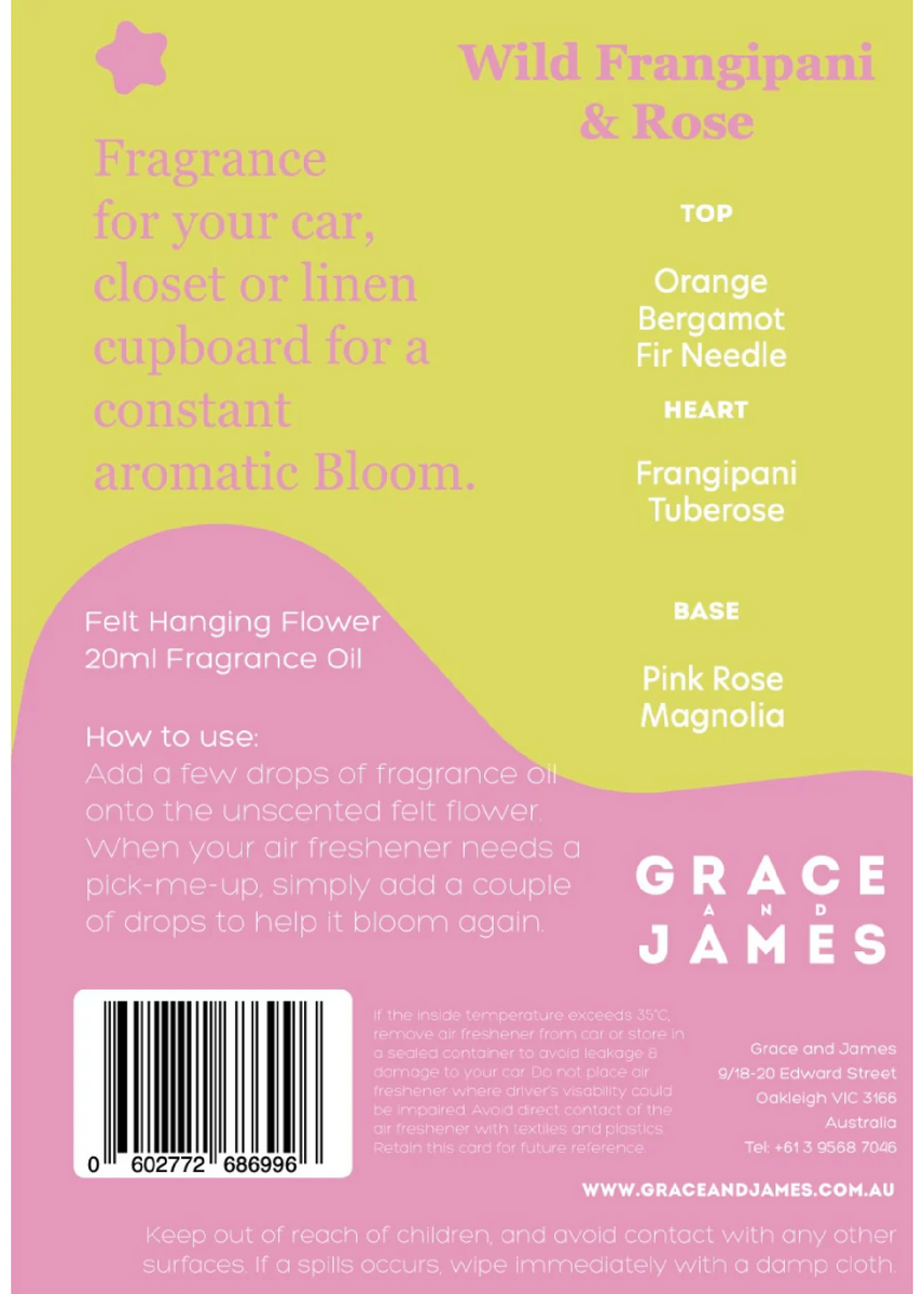 WILD FRANGIPANI & ROSE - FELT AIR FRESHENER