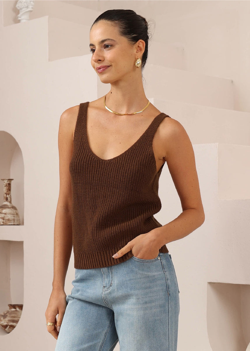 NICKI TOP - CHOCOLATE