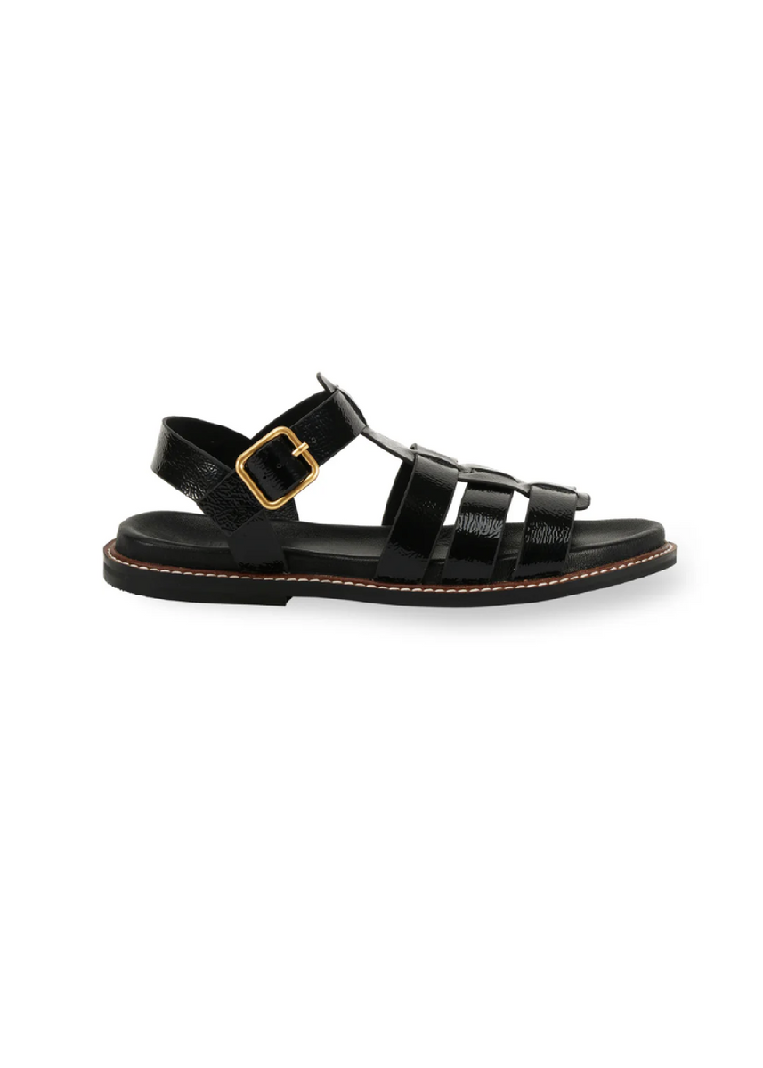 HEIDI LEATHER SANDALS - BLACK