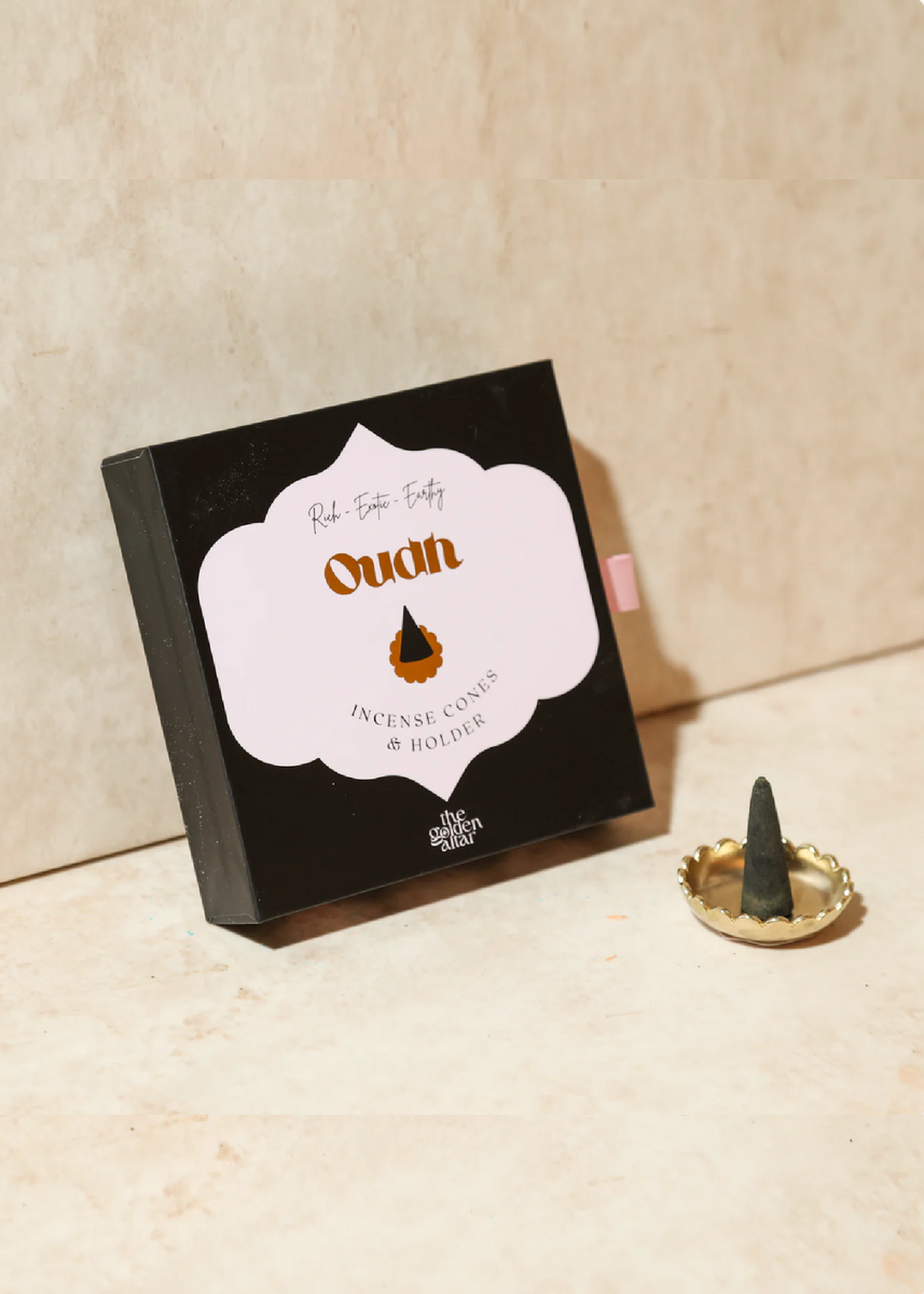 INCENSE CONES & HOLDER SET -  OUDH