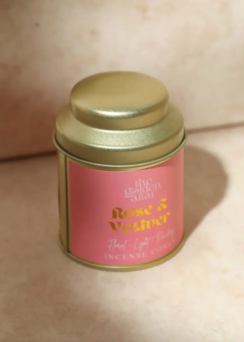 INCENSE CONES TIN - ROSE & VETIVER