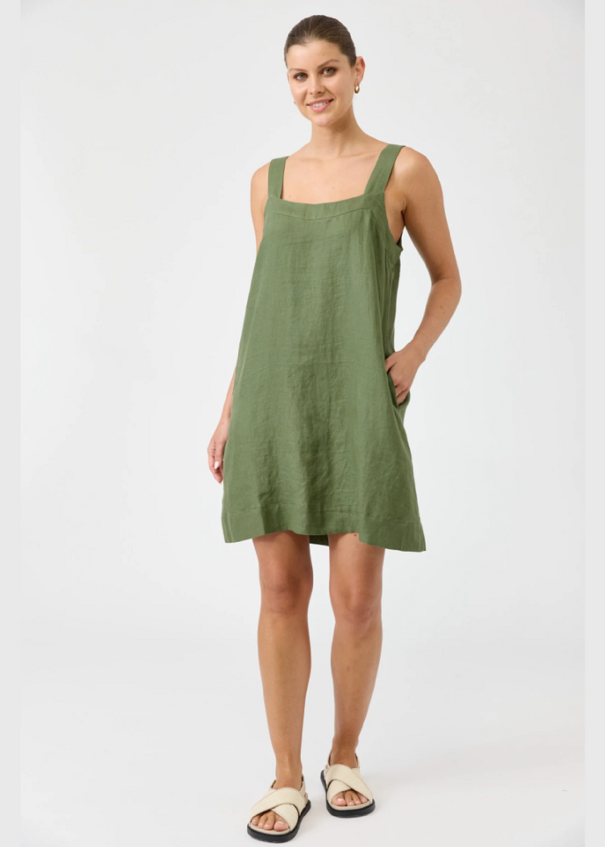 STUDIO SHORT TANK DRESS - OLIVE